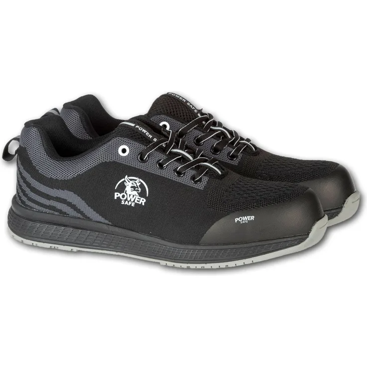 Power Safe Sicherheitshalbschuh Kimi S1P, Größe 40, schwarz-grau, leicht, durchtrittsicher, antistatisch, rutschfest