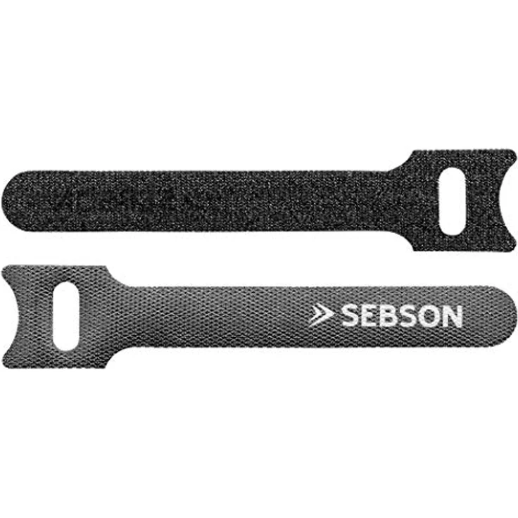 SEBSON Klettband Kabelbinder wiederverschließbar 50er Set - 12mm Breite; 25cm/ 15cm/ 10cm Länge - Klettband schwarz, variabel verschließbar – Bild 3