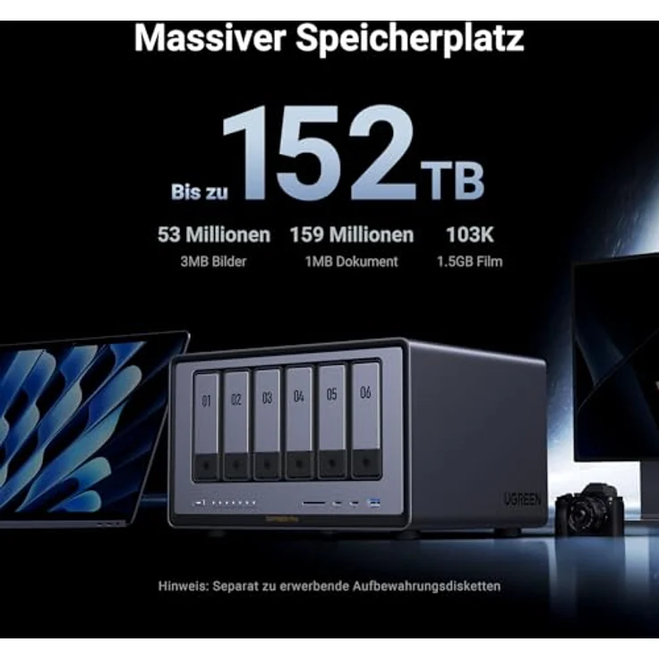 UGREEN NASync DXP6800 Pro 6-Bay NAS (Diskless) mit Intel Core i5-Prozessor der 12. Generation – Bild 2