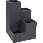Spetebo 4er Blumentreppe in anthrazit - 60x40x40 cm - XXL Kunststoff Blumenkübel Pflanztrog eckig Pflanztopf Treppe Wendeltrepppe Blumentreppe - Preisvergleich