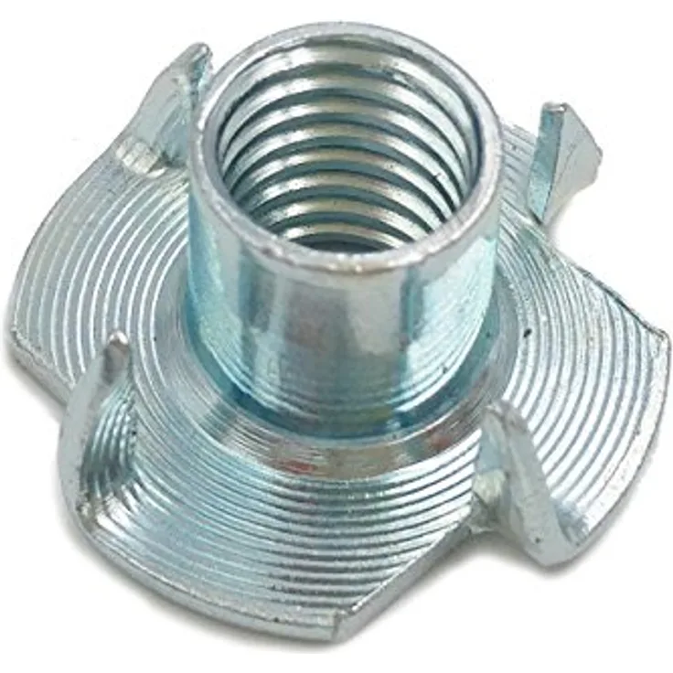 PARCO Einschlagmuttern M4x8mm, verzinkt, 100 Stück Gewindeeinschlagmuttern mit 4 Spitzen für vielseitige Befestigungsmöglichkeiten, korrosionsbeständig und einfache Montage