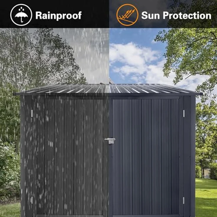 Albatros Premium Fahrradgarage, verzinktes Metall in Anthrazit (RAL 7016) für bis zu 4 Fahrräder, wetterfest und stabil, 259x313x192cm – Bild 7