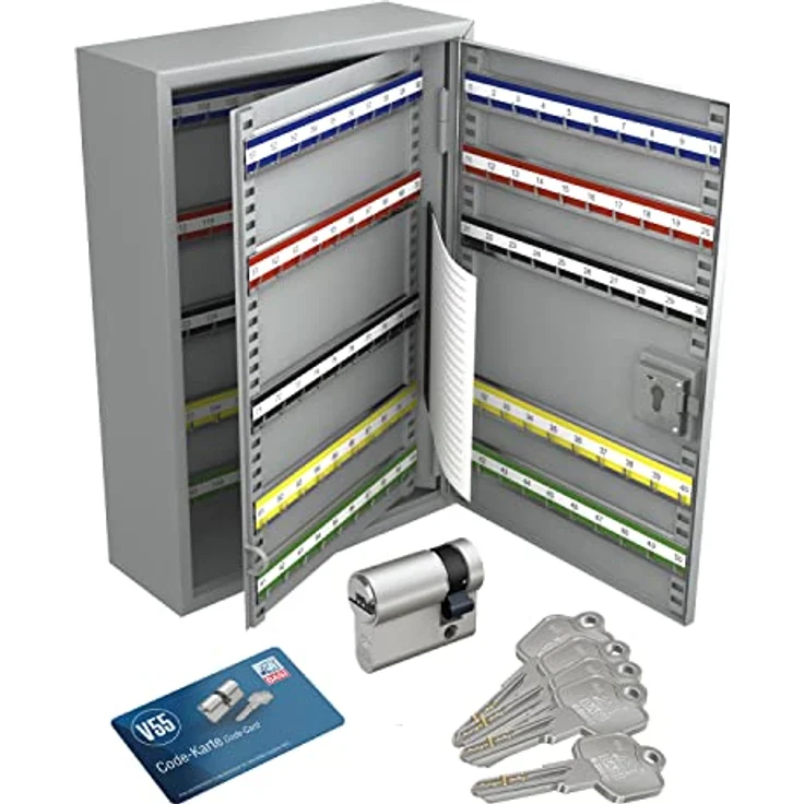 BASI Tresor Schlüsselschrank (Spar-Set) mit 150 Haken, PZ-Vorrichtung, H550xB380xT140 mm, inklusive Halbzylinder – Bild 1