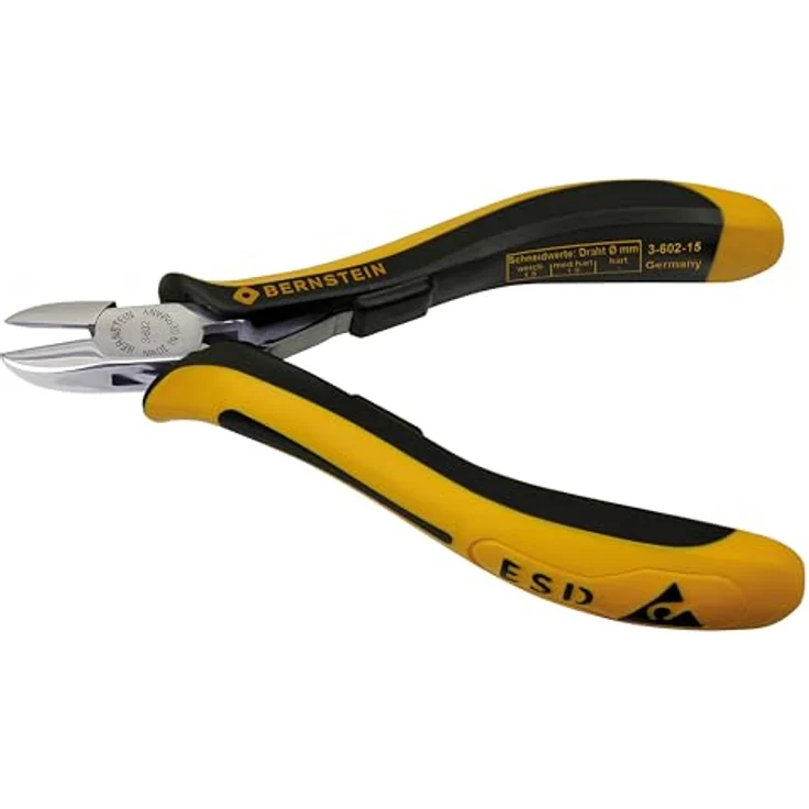 Bernstein Tools 3-602-15 ESD Seitenschneider, 120mm, aus Spezial-Werkzeugstahl mit ableitfähiger 2-K Handschutzhülle – Bild 1