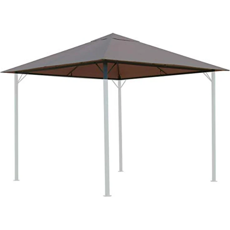 Quick Star Pavillon-Ersatzdach 3x3m, Taupe / Beigegrau RAL 7006, wasserabweisend, mit Lüftungsschlitzen, 180 g/m² – Bild 1