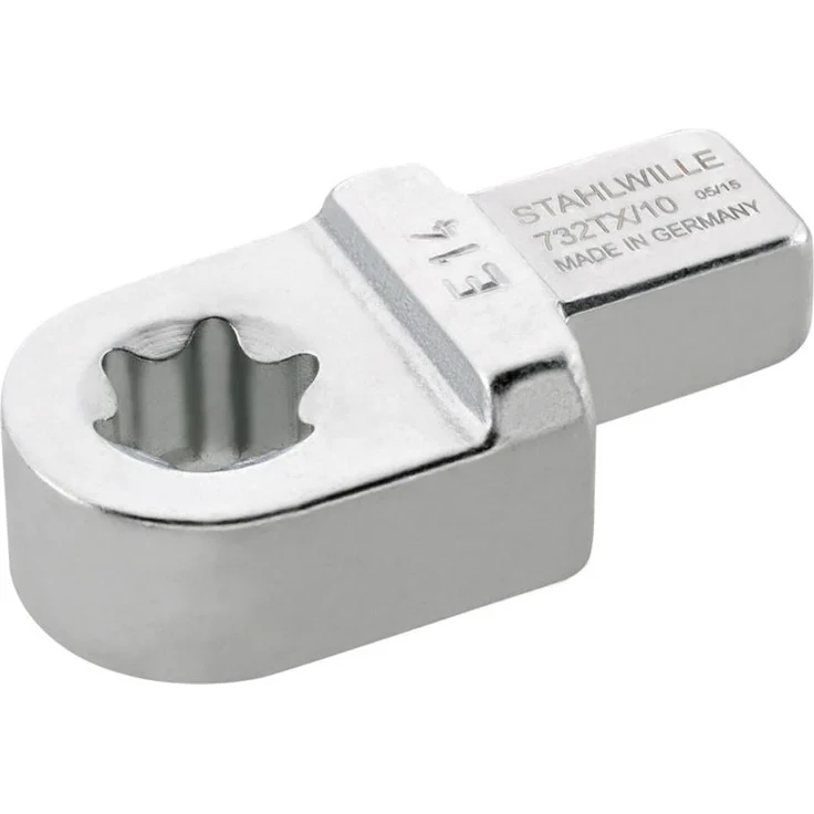 Stahlwille Drehmomentschlüssel 732TX/10, Einsteckwerkzeug für externes Torx-Profil, E14, 9 x 12 mm, aus verchromtem Chromstahl