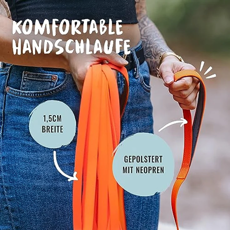 Rudelkönig Schleppleine 5m, wetterfeste & robuste Hundeleine mit Griffpolsterung für effektive Hundeerziehung – Bild 4
