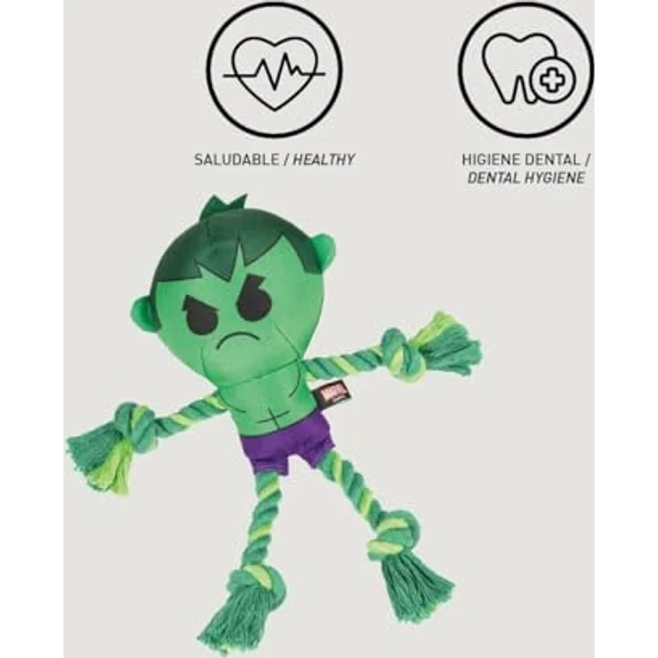 CERDÁ - for Fan Pets | Hulk Zahnseil Plüschtier - Offizielle Marvel Lizenz, verstärktes Material, Zahngesundheit fördernd, 13 x 26 x 8 cm – Bild 5