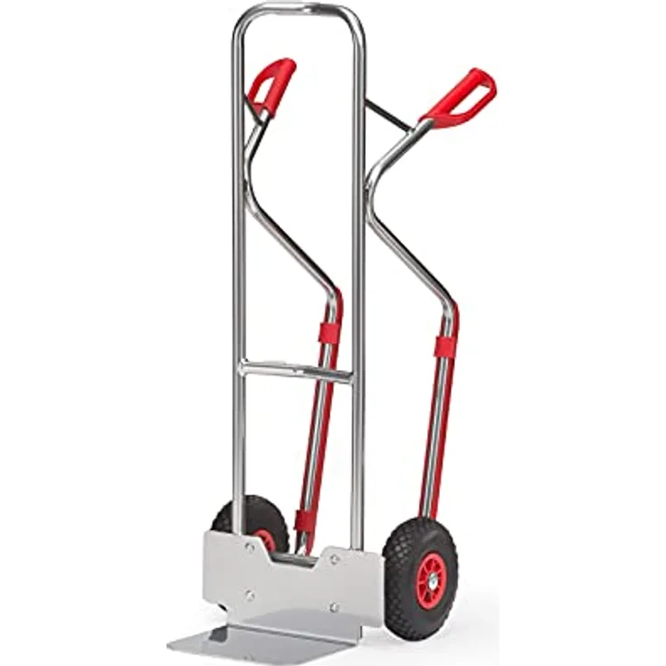 FETRA Sackkarre Alu-Stapelkarre A1330V, leichte Aluminiumkonstruktion mit austauschbarer Aluminiumschaufel, Vollgummibereifung für sicheren Transport von runden Gütern