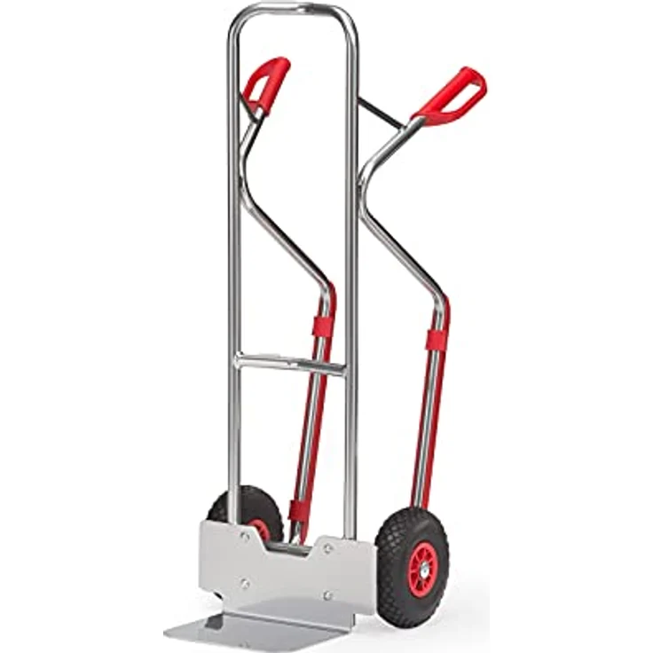 FETRA Sackkarre Alu-Stapelkarre A1330V, leichte Aluminiumkonstruktion mit austauschbarer Aluminiumschaufel, Vollgummibereifung für sicheren Transport von runden Gütern – Bild 1