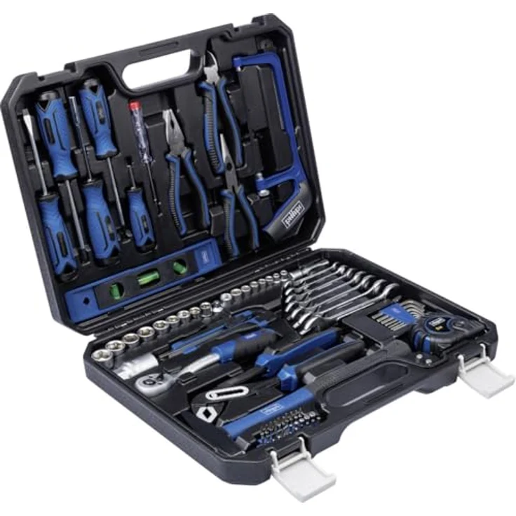 Scheppach Werkzeugkoffer WZK120 97-teilig, Chrom-Vanadium-Stahl, gummierte Griffe mit Soft Grip – Bild 6