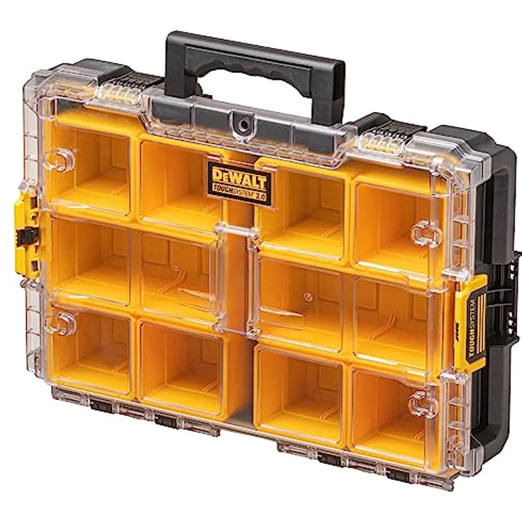 DeWALT Tough System 2.0 Box DWST83394-1, Organizer mit 9 l Volumen und IP65 Schutzart, transparent – Bild 1