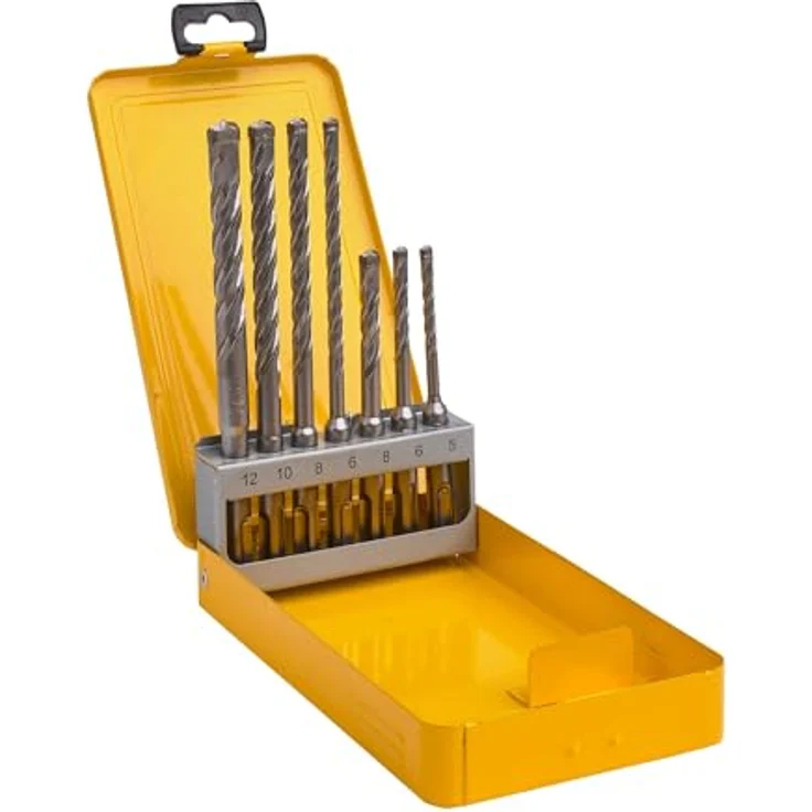 DeWalt XLR SDS-plus Ha mmerbohrer- Set (7-tlg., Vollhartmetallkopf, ø 5, 2x 6, 2x 8, 10, 12 mm, in Metallkassette) DT8976 – Bild 3