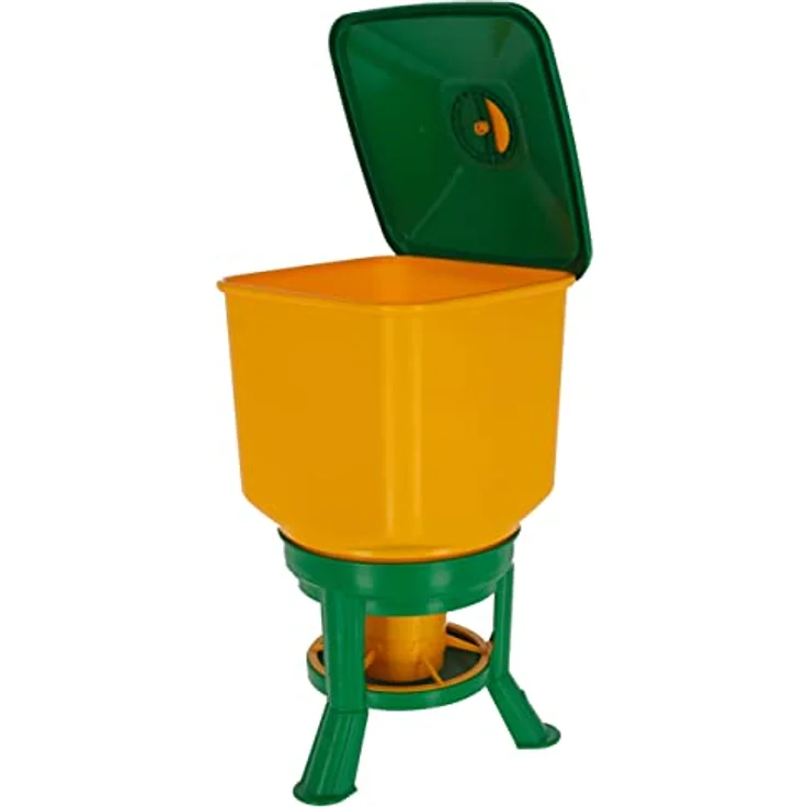 Kerbl Futterautomat mit Standfüssen, 30 l Volumen aus bruchfestem Kunststoff, werkzeuglose Montage, einfache Reinigung – Bild 2