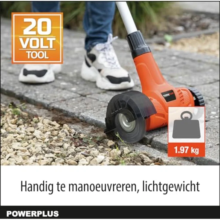 POWERPLUS Dual Power Akku-Teleskop-Unkrautstecher POWDPG8060, 20 V mit Nylon- und Stahlbürste, ergonomisch, leicht und handlich, ohne Batterie und Ladegerät – Bild 3