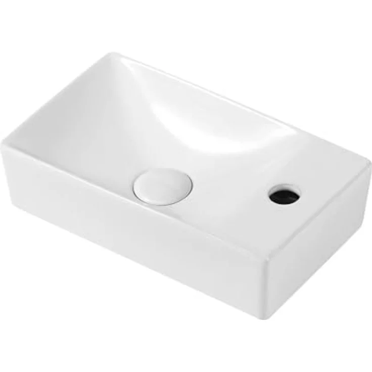 Design Waschtisch Gästebad Kleines Washbecken Handwaschbecken Hahnloch Rechts – Bild 1