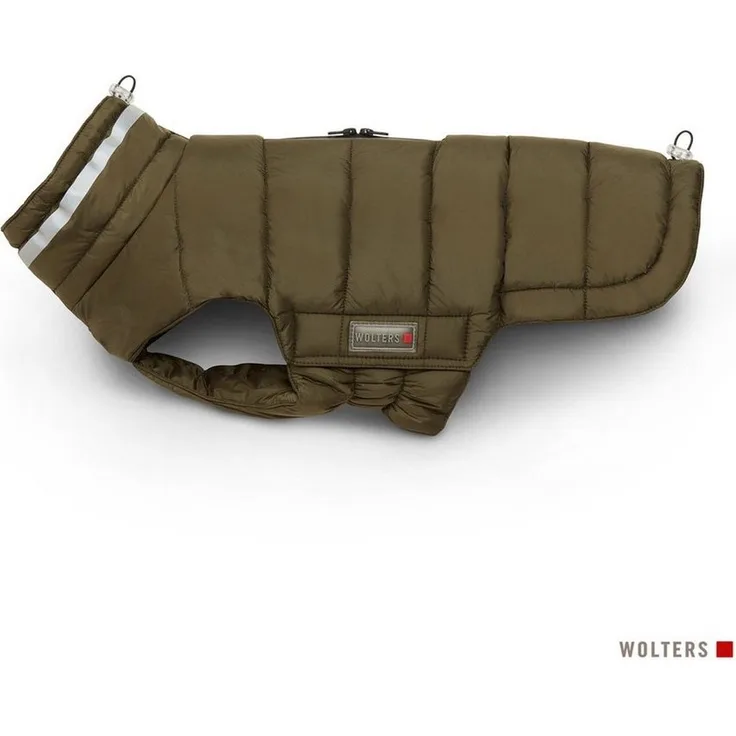 Wolters Hundemantel Steppjacke Cosy für Dackel olive, wasserdicht, atmungsaktiv und reflektierend
