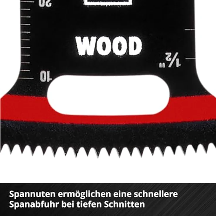Einhell Tauchsägeblatt aus Kohlenstoffstahl für Holzbearbeitung, 32 mm Breite, 40 mm Eintauchtiefe, PTFE-Coating, gekrümmte Schneide, Schnellwechselfunktion – Bild 4