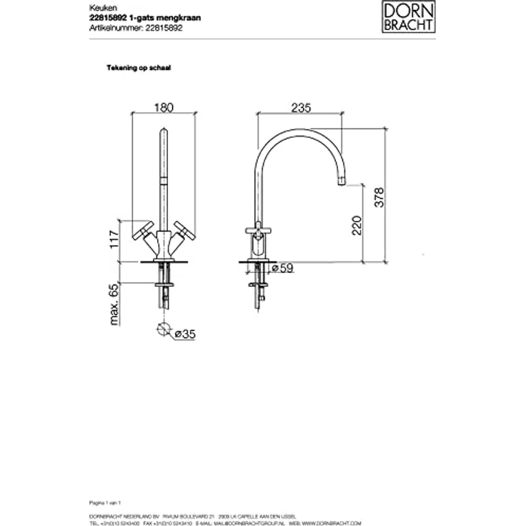 Dornbracht Tara Chrom 22 815 892-00 Hochdruckarmatur – Bild 4