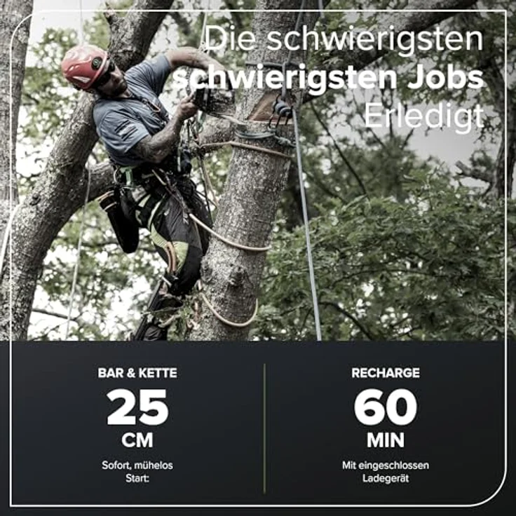 Greenworks GD40TCS, Akku Kettensäge 40V mit 2Ah Akku und Ladegerät, ergonomisches Handgriffdesign – Bild 3