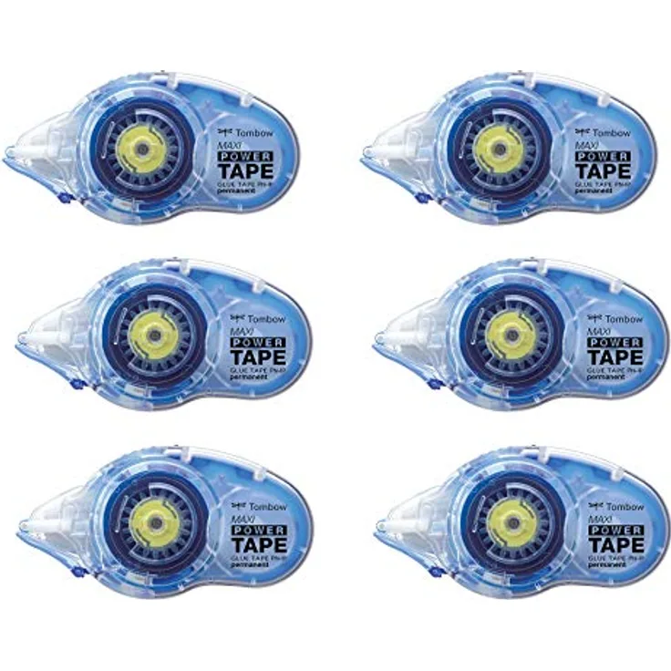 Tombow Mono PN-IP Maxi Power Klebeband, 16 m, permanenter Kleber, nachfüllbar, 6 Stück