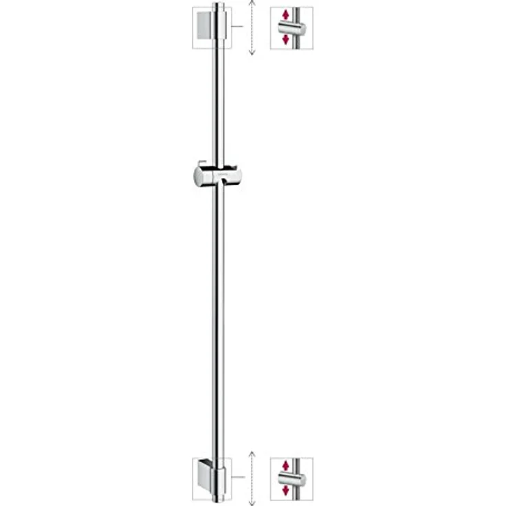 hansgrohe Brausestange Unica Varia, Duschstange 105cm verstellbar mit Duschkopfhalterung, Chrom – Bild 2
