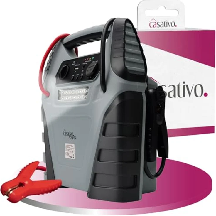 Casativo 5-in-1 Powerbank mit Starthilfe Booster & Luftkompressor, 12V, 20000 mAh, 1000A, 150 PSI, grau/schwarz für Auto, Motorrad & Outdoor – Bild 1