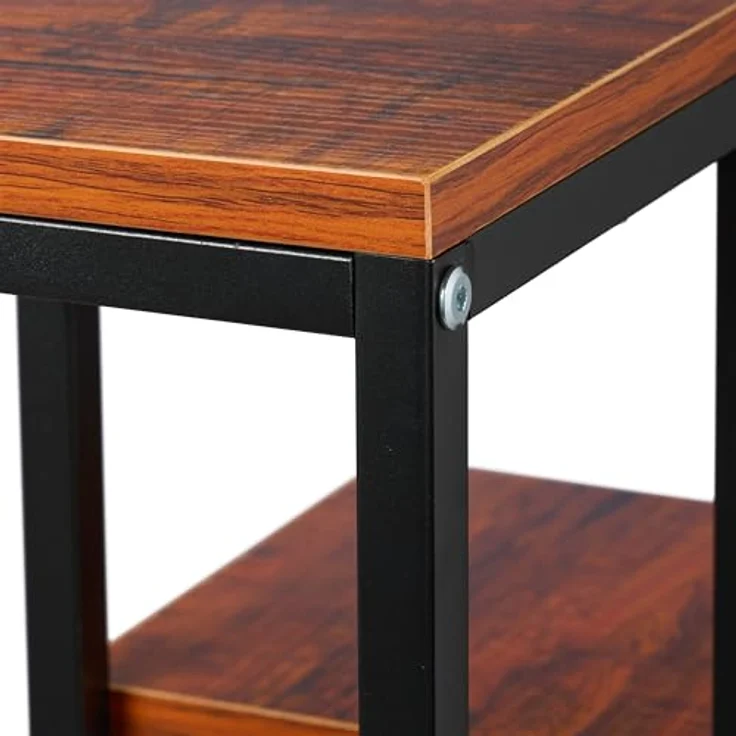 Relaxdays Blumenständer Schwarze Blumentreppe mit 4 Ablagen, Dunkelbraun - Pflanzentreppe aus Stahl und Holzoptik, 100 x 40 x 40 cm, Maximale Traglast 40 kg – Bild 7