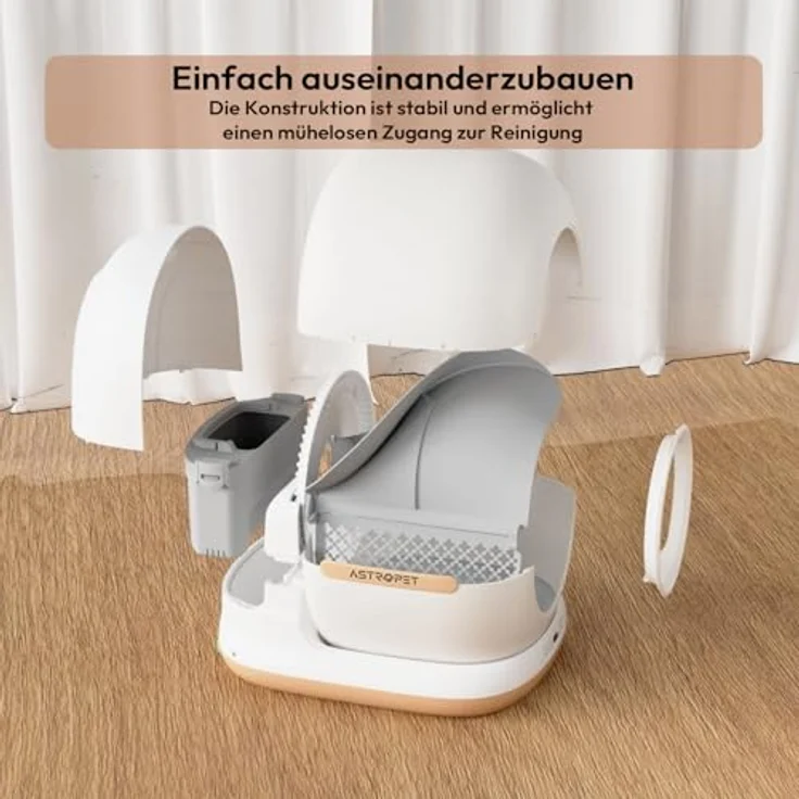 AstroPet 72L Katzenklo, Selbstreinigende Katzentoilette mit Matte, APP-Steuerung, UV-Sterilisation, Mehrfacher Sicherheitsschutz, Geeignet für mehrere Katzen – Bild 5