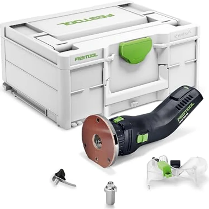 Festool OFKC 500 R3 EB-Basic, Akku-Kantenfräse mit 1/10 mm Frästiefeinstellung, bürstenlosem EC-TEC-Motor und transparenter Absaughaube