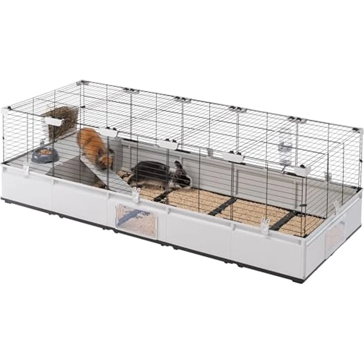 Ferplast MODULAR 4, Modularer Kaninchenkäfig, Hasenkäfig, Meerschweinchenkäfig, erweiterbar, mit Zubehör, 179 x 72 x h 56 cm, flexibel und nachhaltig – Bild 1