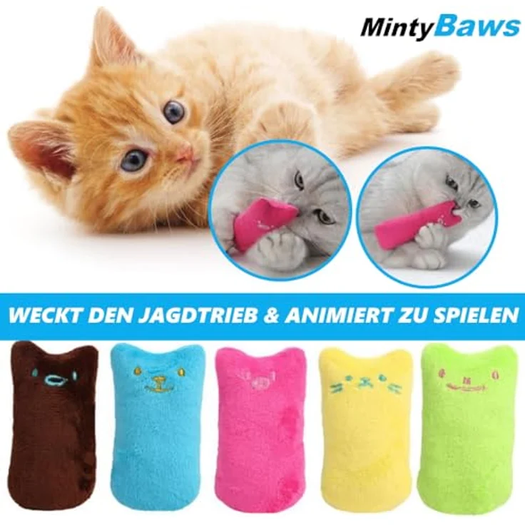 MAVURA MintyBaws Katzenminze Kissen Set Katzenspielzeug, (Katzenminze-Kissen Katzen Interaktiv), Spielzeug Beschäftigung Minze [5er Set] – Bild 3