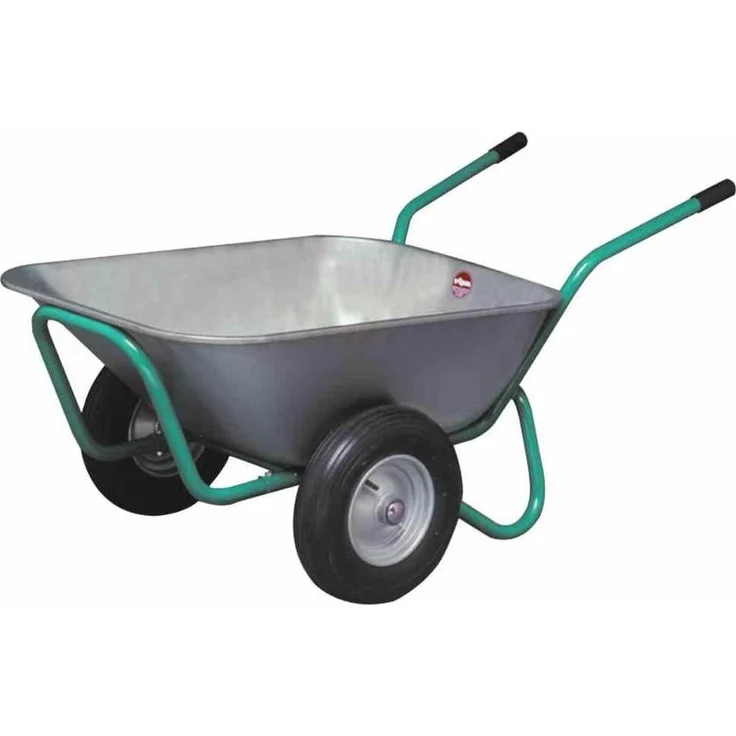 Mefro Kuli aus Metall, Schubkarre mit 400 kg max. Belastbarkeit und 140 l Fassungsvermögen, silber, 148x80x68 cm