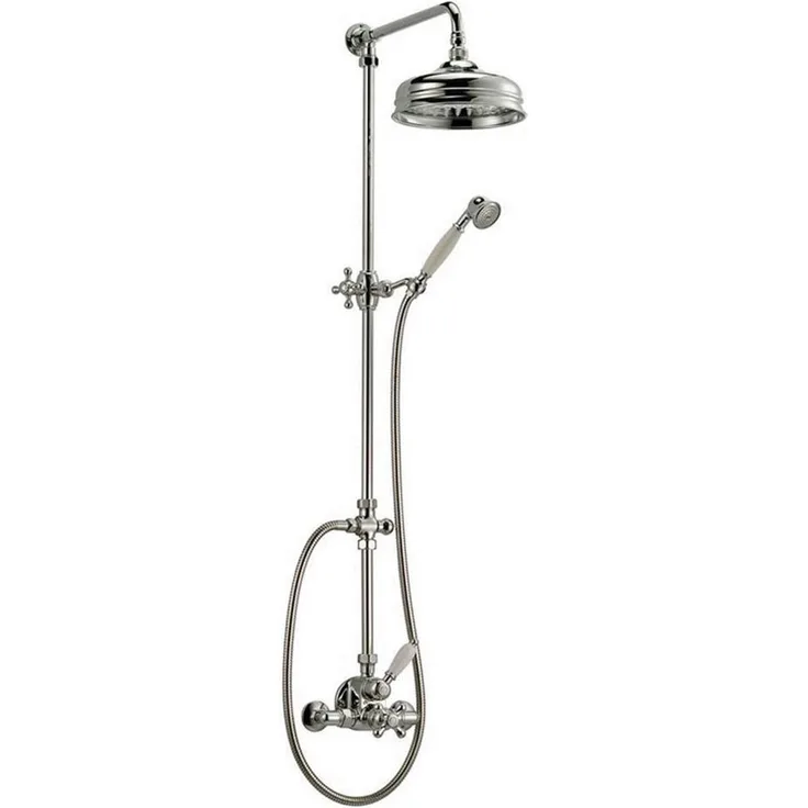 Schulte Duschsystem Schulte DuschMaster Rain Retro mit Thermostat, verchromtes Messinggrundgestell, weiß - Preisvergleich