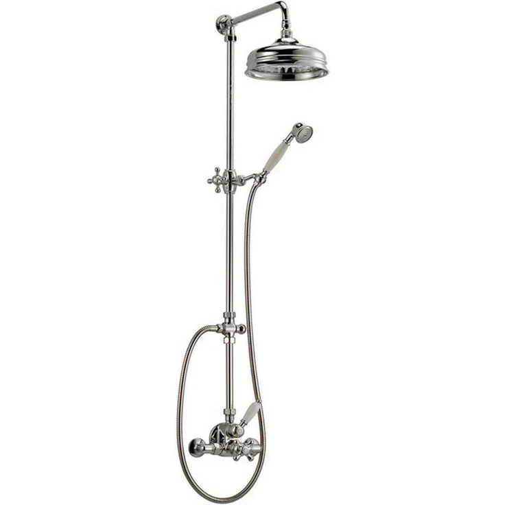 Schulte Duschsystem Schulte DuschMaster Rain Retro mit Thermostat, verchromtes Messinggrundgestell, weiß - Preisvergleich