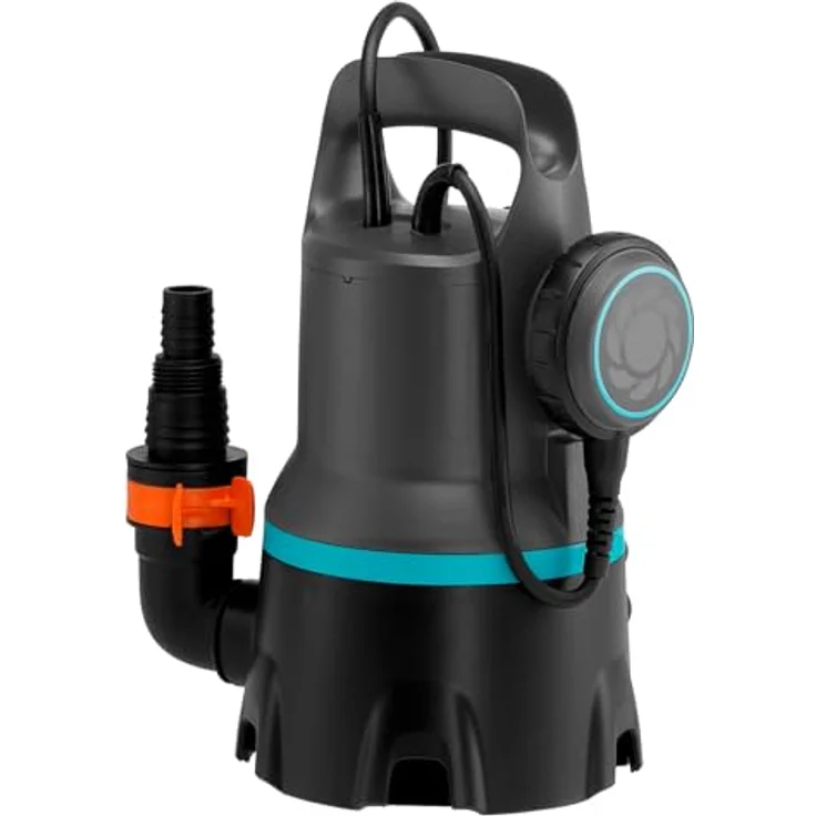Gardena Dirty 9000 (09040-20) Schmutzwasserpumpe 300 Watt 9.000 l/h Entwässerung max. Förderhöhe 6 m max. Förderdruck 0,6 bar max. Wassertemperatur 35 °C IP Schutzart IPX8 – Bild 2