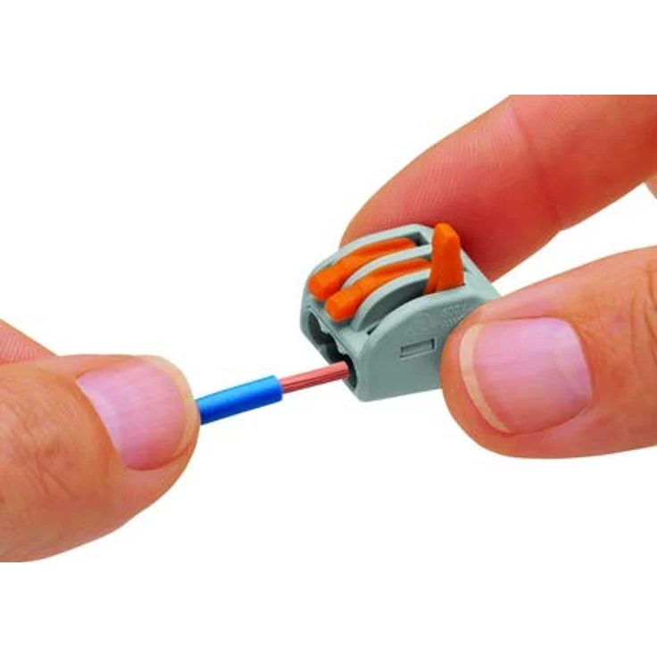 Wago Verbindungsdosenklemmen, 3 x 0,08 mm² - 4 mm², Klemmen mit Betätigungshebel, 50 Stück – Bild 3