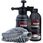 MediaShop Platinum Amazing Foam Auto-Reinigungsmittel (Set, 1000 ml, inkl. Sprühflasche und Handschuh, schwarz)