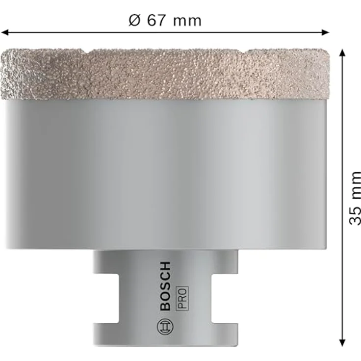 Bosch Accessories 2608587130 Diamant-Trockenbohrer 67 mm, hochbelastbar für Hartkeramik, Vakuumlöttechnologie – Bild 3