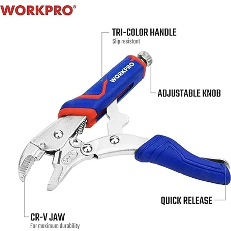 WORKPRO 250 mm CR-V gebogene Sicherungszange, Chrom-Vanadium-Stahlbacke, Druckbeständig, Drahtschneider, geschmiedet aus Hartstahl – Bild 3
