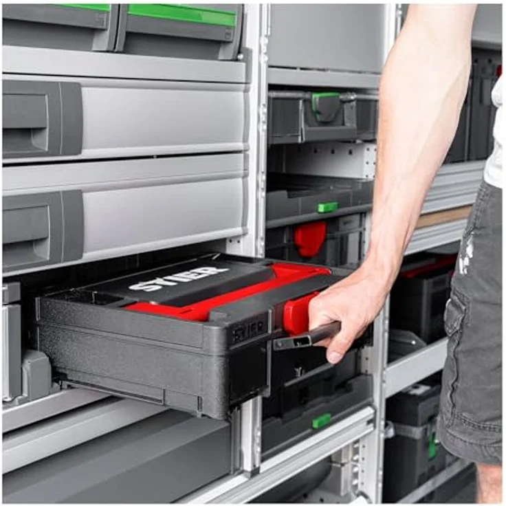Stier Systainer³ II Black Edition, Werkzeugkoffer mit intelligentem Stapelsystem und nachhaltigem Design – Bild 3