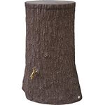 Prosperplast Regentonne rund Regenwassertank Little Tree 250 Liter braun, UV- und witterungsbeständig, kindersicherer Deckel, Messinggewinde