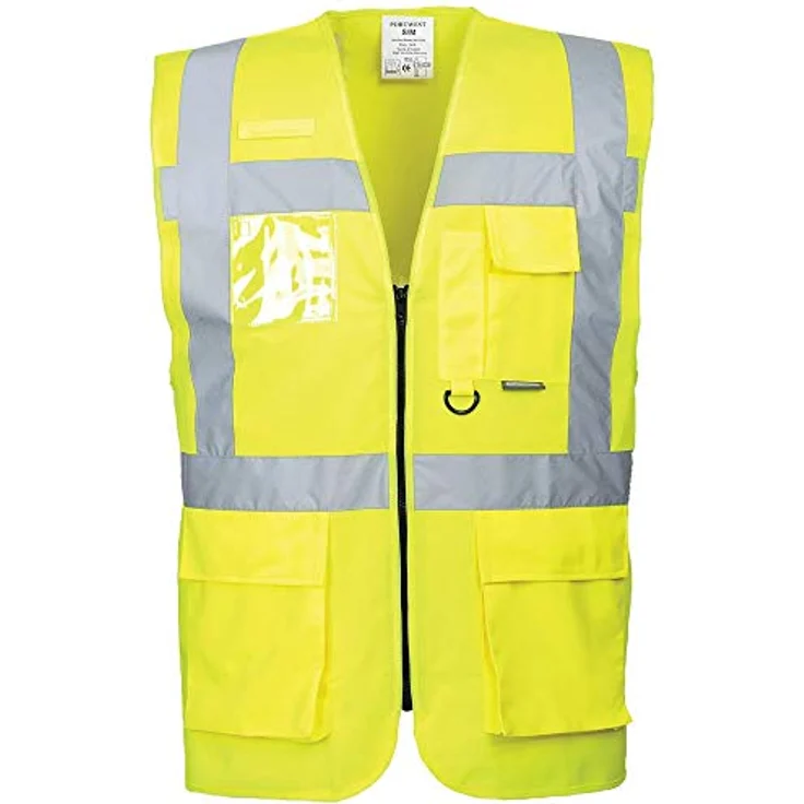 Portwest S476 Berlin Executive Warnschutz Weste EN471, gelb orange, mit Funkgeräteschlaufe, Größe M – Bild 1