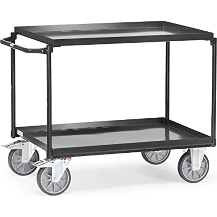 Fetra Tischwagen 4822-7016, robuster Transportwagen mit 200 kg Tragkraft, pulverbeschichtet in RAL 7016 anthrazitgrau – Bild 1