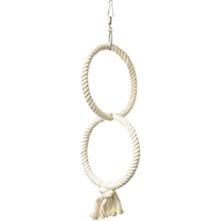 Nobby Cage Toy, 2 Kletterringe aus Baumwolle weiß klein; 32 /14 cm