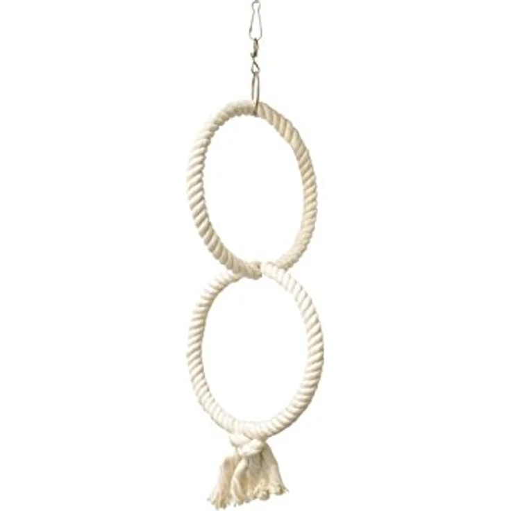 Nobby Cage Toy, 2 Kletterringe aus Baumwolle weiß klein; 32 /14 cm