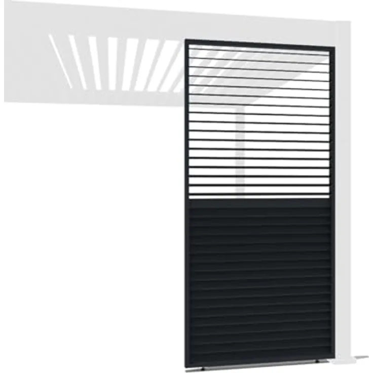Weide Pavillonseitenteil Anthrazit-Aluminium Lamellenwand, drehbare Lamellen, 93 cm, 35 Lamellen für Weide Pergola