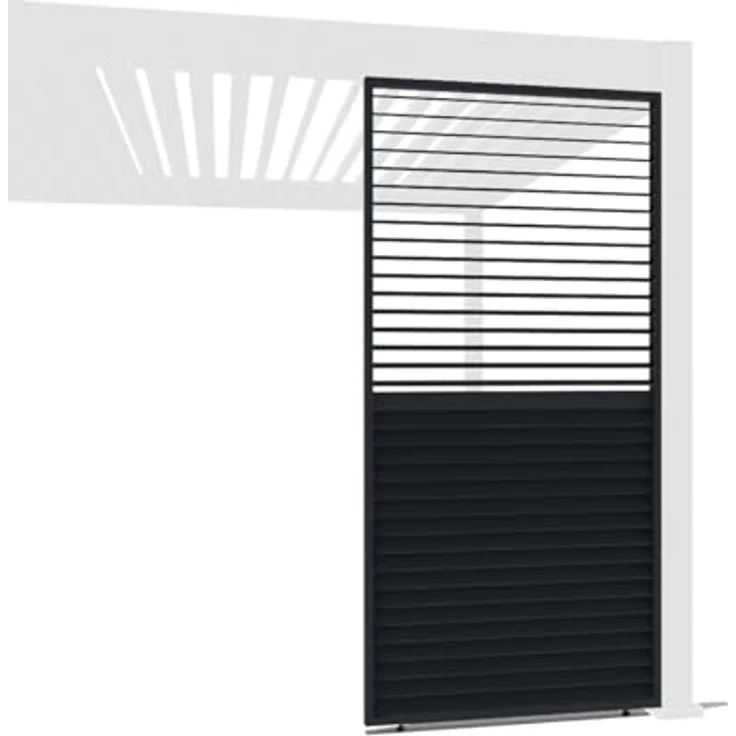 Weide Pavillonseitenteil Anthrazit-Aluminium Lamellenwand, drehbare Lamellen, 93 cm, 35 Lamellen für Weide Pergola – Bild 1