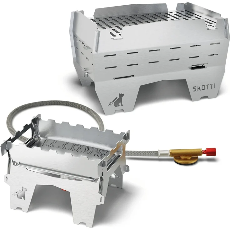 SKOTTI Gasgrill SKOTTI Booster und SKOTTI Mini in einem Set, Ultra-kompakt, Gasbetrieb, feinjustierbare Hitzesteuerung
