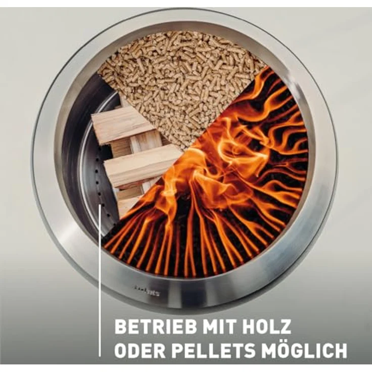 höfats - Moon 45 rauchfreie Feuerschale mit Holzvergaser-Technologie, ⌀ 45 cm, Edelstahl – Bild 4